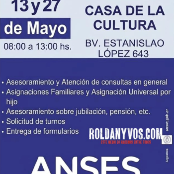  ANSES brindará atención y asesoramiento en Roldán durante mayo